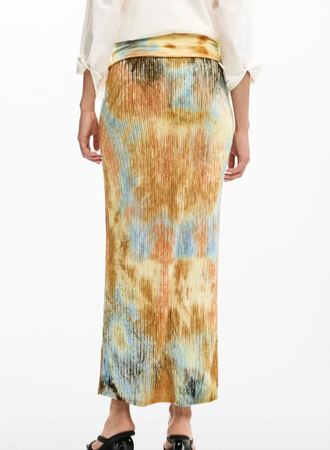 DESIGUAL Brown Long skirt texture for Women | Best Price UAE